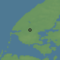 Shaded relief of the 47 km around Bedsted, drawn from the GMTED2010 grid