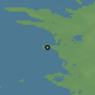 Shaded relief of the 47 km around Reersø, drawn from the GMTED2010 grid