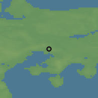 Shaded relief of the 47 km around Rønde, drawn from the GMTED2010 grid