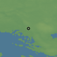 Shaded relief of the 47 km around Rønnebæk, drawn from the GMTED2010 grid