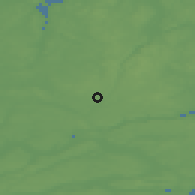Shaded relief of the 47 km around Rørbæk, drawn from the GMTED2010 grid