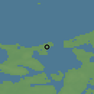 Shaded relief of the 47 km around Rørvig, drawn from the GMTED2010 grid