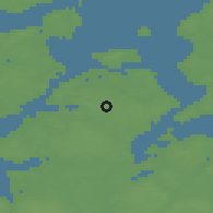 Shaded relief of the 47 km around Roslev, drawn from the GMTED2010 grid
