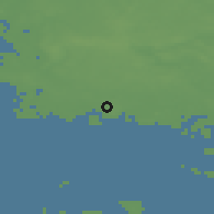 Shaded relief of the 47 km around Rude, drawn from the GMTED2010 grid