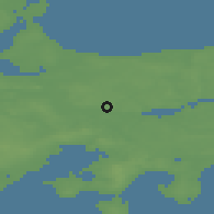 Shaded relief of the 47 km around Ryomgård, drawn from the GMTED2010 grid