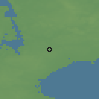 Shaded relief of the 47 km around Sengeløse, drawn from the GMTED2010 grid