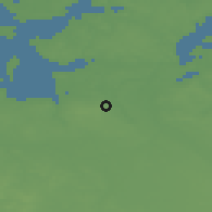 Shaded relief of the 47 km around Sevel, drawn from the GMTED2010 grid