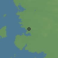 Shaded relief of the 47 km around Skærbæk, drawn from the GMTED2010 grid