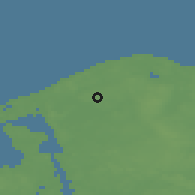 Shaded relief of the 47 km around Skærød, drawn from the GMTED2010 grid