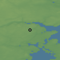 Shaded relief of the 47 km around Skærup, drawn from the GMTED2010 grid