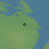 Shaded relief of the 47 km around Skellerup, drawn from the GMTED2010 grid