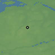 Shaded relief of the 47 km around Skørping, drawn from the GMTED2010 grid