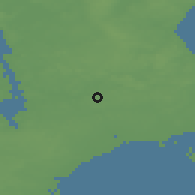 Shaded relief of the 47 km around Smørumnedre, drawn from the GMTED2010 grid