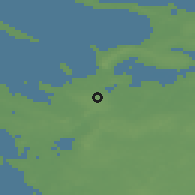 Shaded relief of the 47 km around Snertinge, drawn from the GMTED2010 grid
