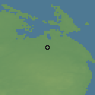 Shaded relief of the 47 km around Birkende, drawn from the GMTED2010 grid