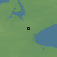 Shaded relief of the 47 km around Snoldelev, drawn from the GMTED2010 grid