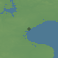 Shaded relief of the 47 km around Solrød Strand, drawn from the GMTED2010 grid