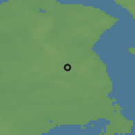 Shaded relief of the 47 km around Birkerød, drawn from the GMTED2010 grid