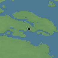 Shaded relief of the 48 km around Sønderborg, drawn from the GMTED2010 grid