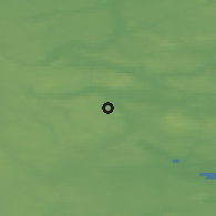 Shaded relief of the 47 km around Sønder Vissing, drawn from the GMTED2010 grid