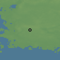 Shaded relief of the 47 km around Sørbymagle, drawn from the GMTED2010 grid