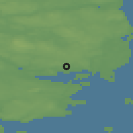 Shaded relief of the 47 km around Søvind, drawn from the GMTED2010 grid