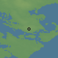Shaded relief of the 47 km around Stensved, drawn from the GMTED2010 grid