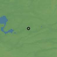 Shaded relief of the 47 km around Bjerregrav, drawn from the GMTED2010 grid