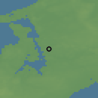 Shaded relief of the 47 km around Store Rørbæk, drawn from the GMTED2010 grid