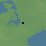 Shaded relief of the 47 km around Store Valby, drawn from the GMTED2010 grid