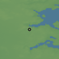 Shaded relief of the 47 km around Stubbæk, drawn from the GMTED2010 grid