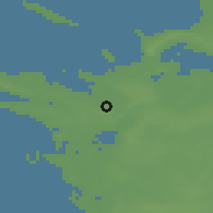 Shaded relief of the 47 km around Svebølle, drawn from the GMTED2010 grid