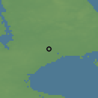 Shaded relief of the 47 km around Taastrup, drawn from the GMTED2010 grid