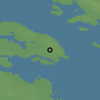 Shaded relief of the 48 km around Tandslet, drawn from the GMTED2010 grid
