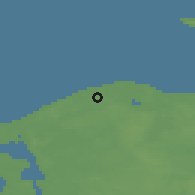 Shaded relief of the 47 km around Blistrup, drawn from the GMTED2010 grid