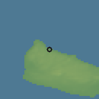 Shaded relief of the 47 km around Tejn, drawn from the GMTED2010 grid