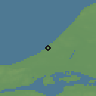 Shaded relief of the 47 km around Blokhus, drawn from the GMTED2010 grid