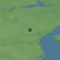 Shaded relief of the 47 km around Trige, drawn from the GMTED2010 grid