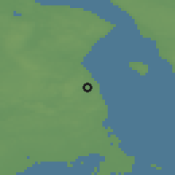 Shaded relief of the 47 km around Trørød, drawn from the GMTED2010 grid