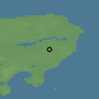 Shaded relief of the 47 km around Trustrup, drawn from the GMTED2010 grid