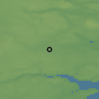 Shaded relief of the 47 km around Uldum, drawn from the GMTED2010 grid
