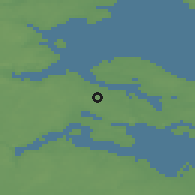 Shaded relief of the 48 km around Ullerup, drawn from the GMTED2010 grid