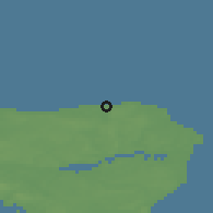 Shaded relief of the 47 km around Bønnerup Strand, drawn from the GMTED2010 grid