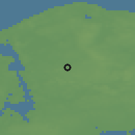 Shaded relief of the 47 km around Uvelse, drawn from the GMTED2010 grid