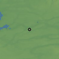 Shaded relief of the 47 km around Vammen, drawn from the GMTED2010 grid