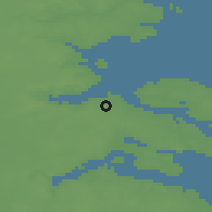 Shaded relief of the 47 km around Varnæs, drawn from the GMTED2010 grid