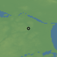 Shaded relief of the 47 km around Vårst, drawn from the GMTED2010 grid