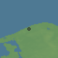 Shaded relief of the 47 km around Vejby, drawn from the GMTED2010 grid