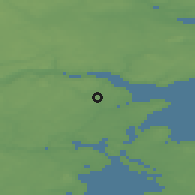 Shaded relief of the 47 km around Børkop, drawn from the GMTED2010 grid