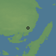 Shaded relief of the 47 km around Vejstrup, drawn from the GMTED2010 grid